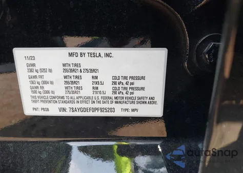 2023 Tesla Model Y Performance Dual Motor All-Wheel Drive from USA, damaged, VIN 7SAYGDEF0PF925203